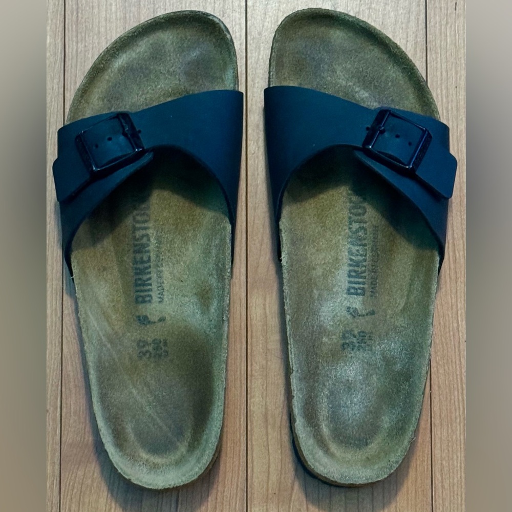 Birkenstock Madrid Birko Flor Black Women’s Size 8/39